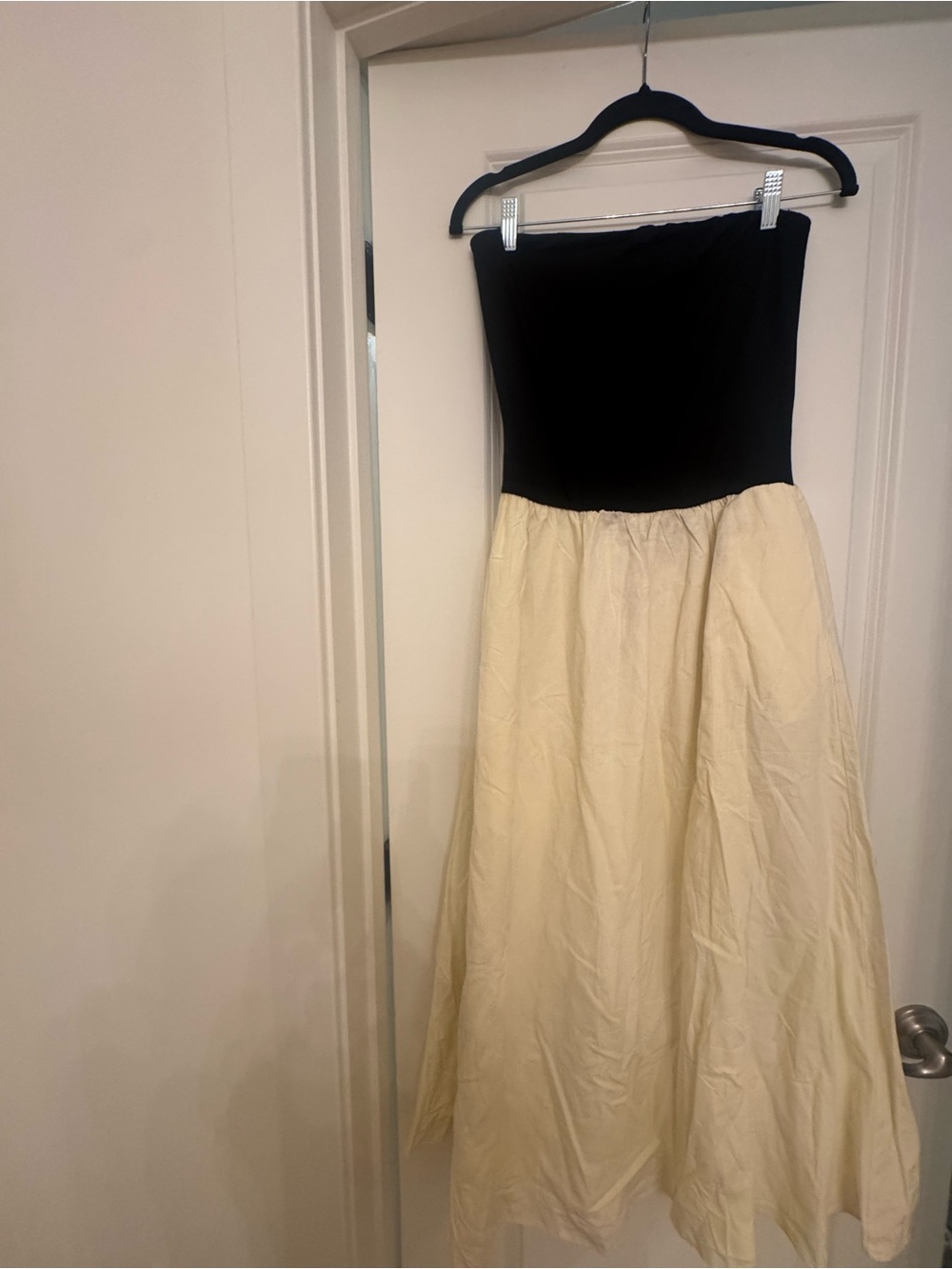 Pretty Garden Black & Cream Strapless Dress